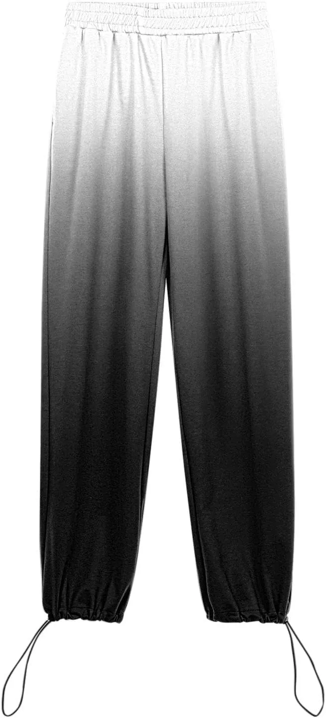 Women Gradient Print Bottom Sweatpants Pockets High Waist Sporty Gym Athletic Fit Jogger Dress Pants for Women Petite