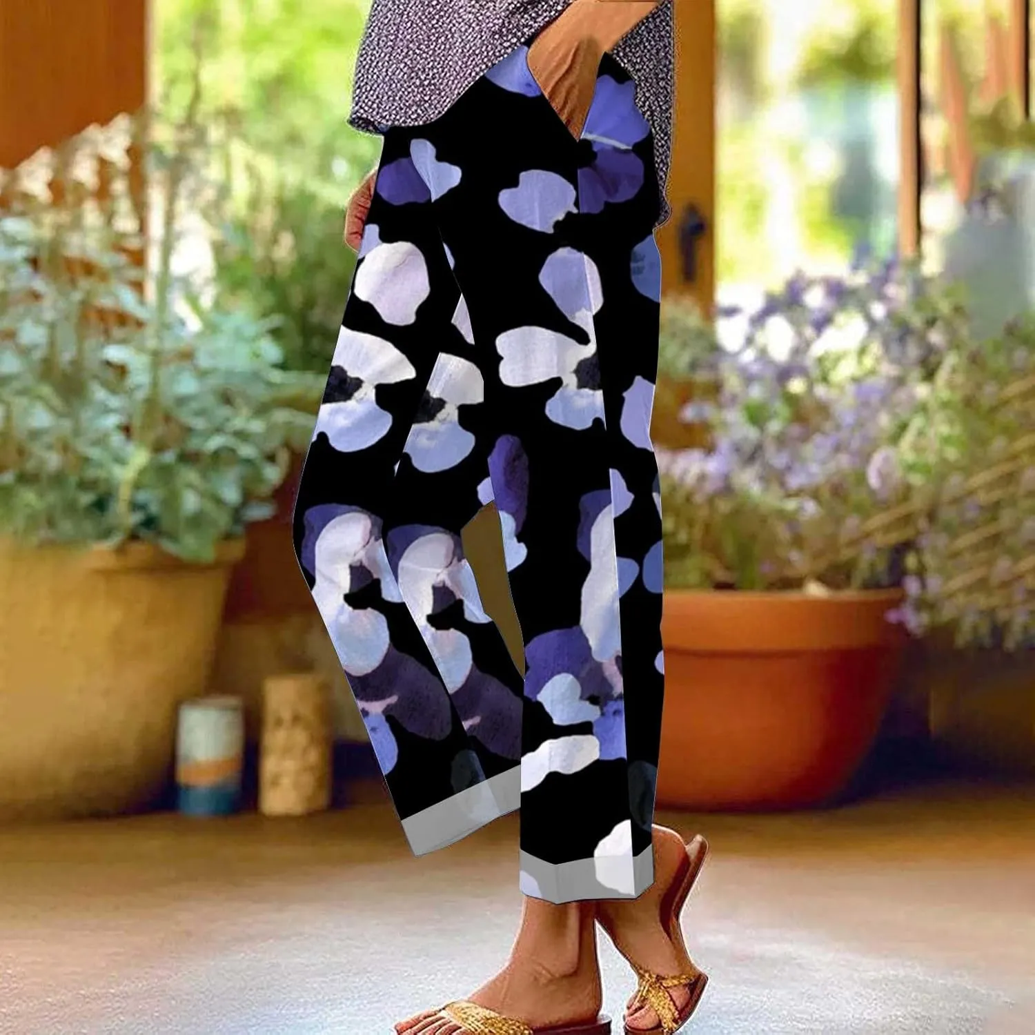 Women Linen Palazzo Pants Casual Drawstring Pants 2025 Beach Travel Vacation Clothes Lightweight Summer Women