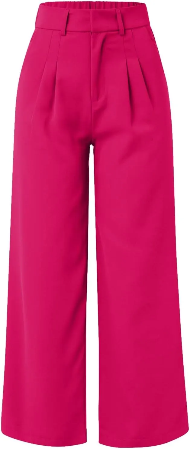 Women Wide Leg Pants for Women Work Business Casual High Waisted Dress Pants Flowy Trousers Elastic Waist Sweatpants