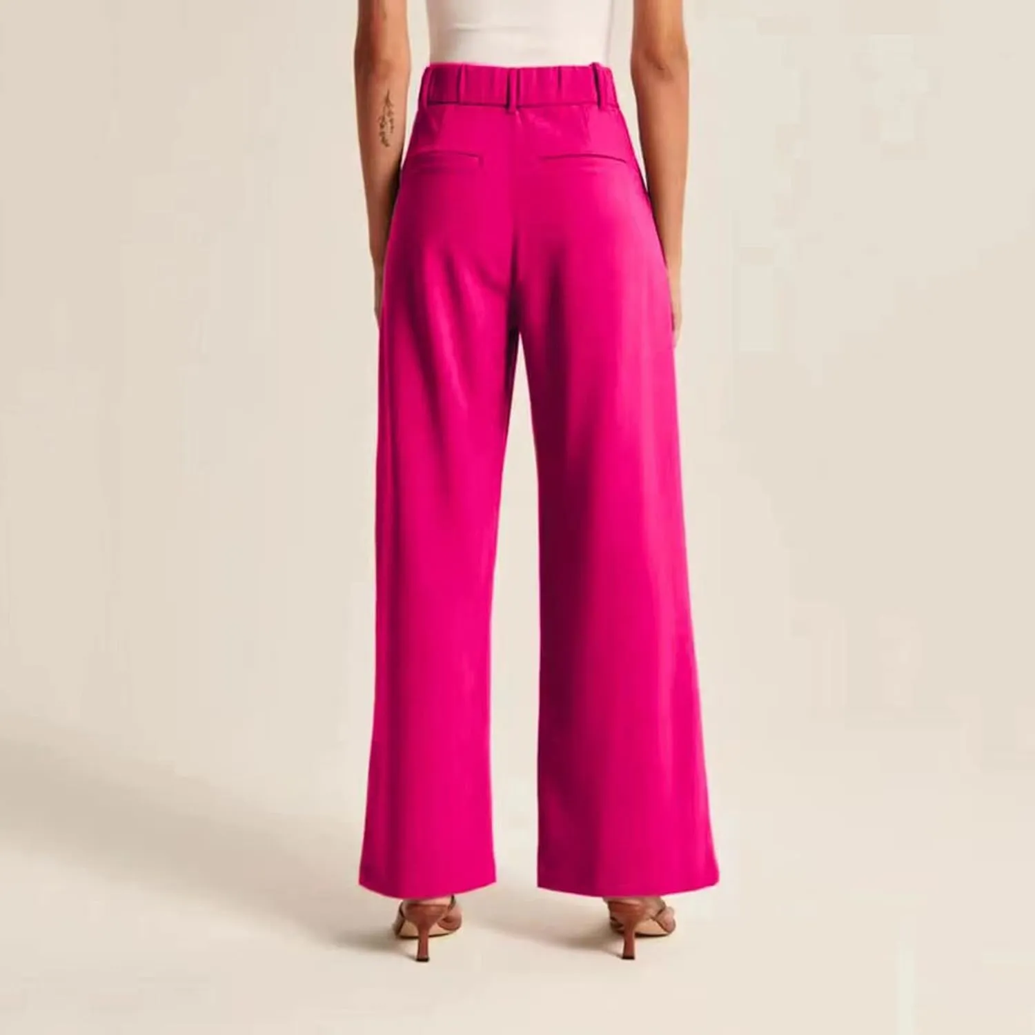 Women Wide Leg Pants for Women Work Business Casual High Waisted Dress Pants Flowy Trousers Elastic Waist Sweatpants