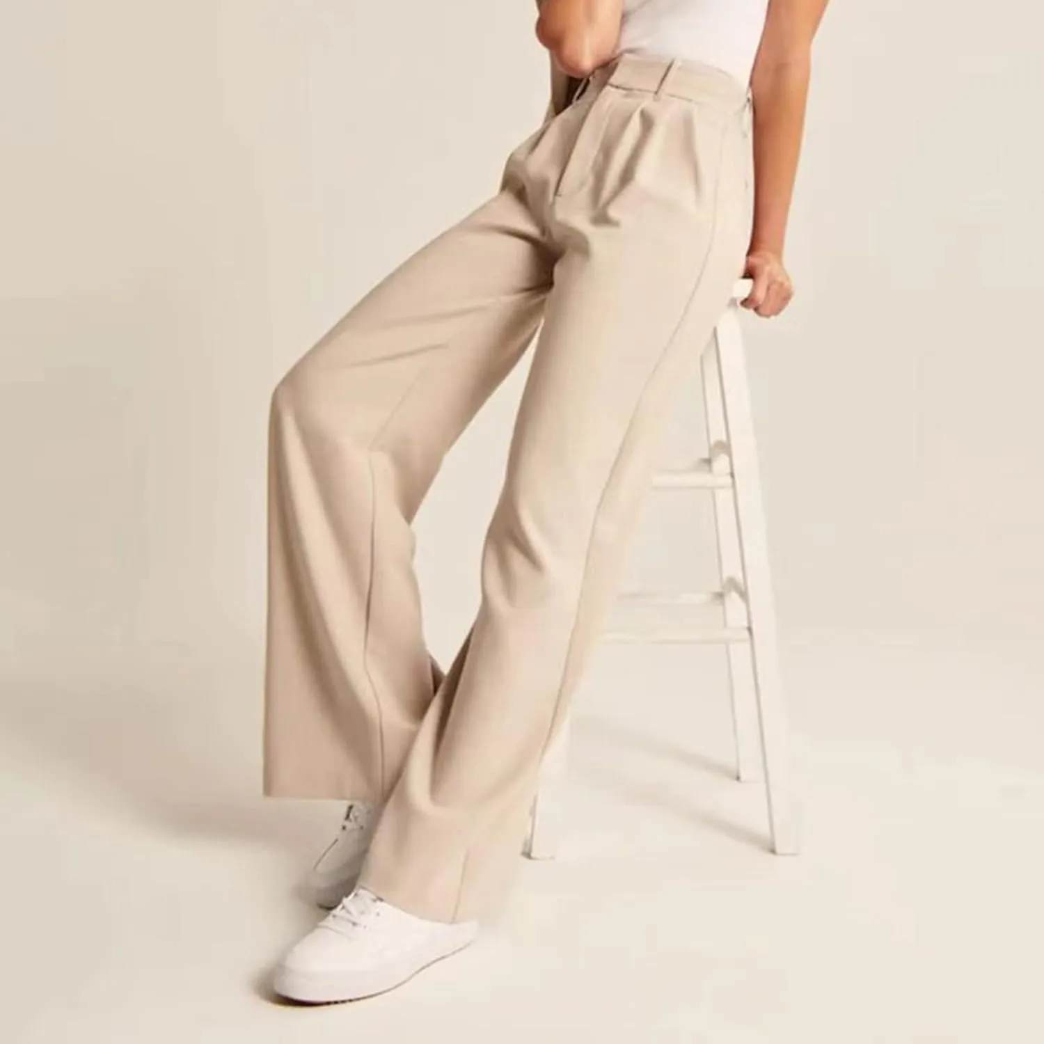Women Wide Leg Pants for Women Work Business Casual High Waisted Dress Pants Flowy Trousers Elastic Waist Sweatpants