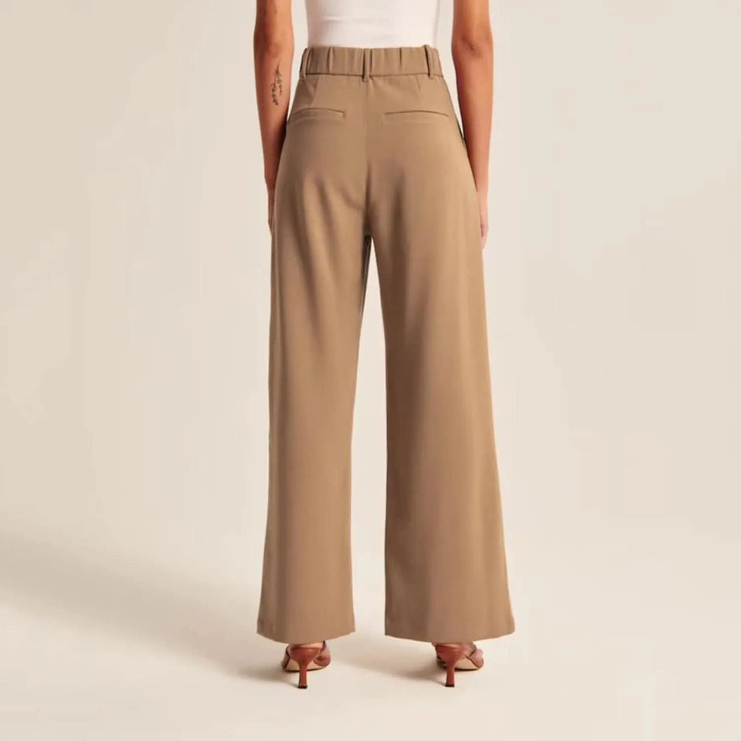 Women Wide Leg Pants for Women Work Business Casual High Waisted Dress Pants Flowy Trousers Elastic Waist Sweatpants