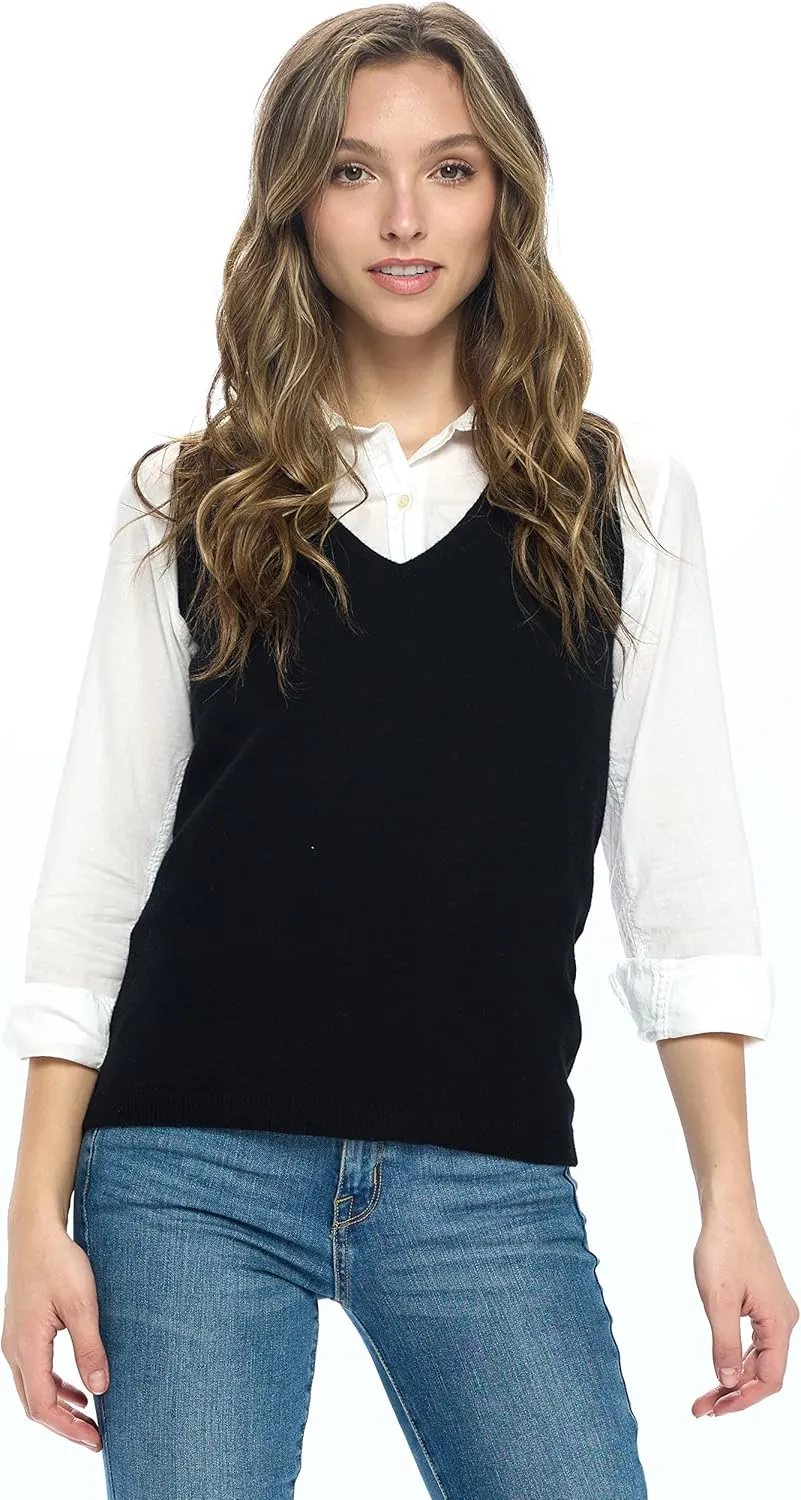 Women's 100% Cashmere Soft Full Length Vest Pajama Tank Top