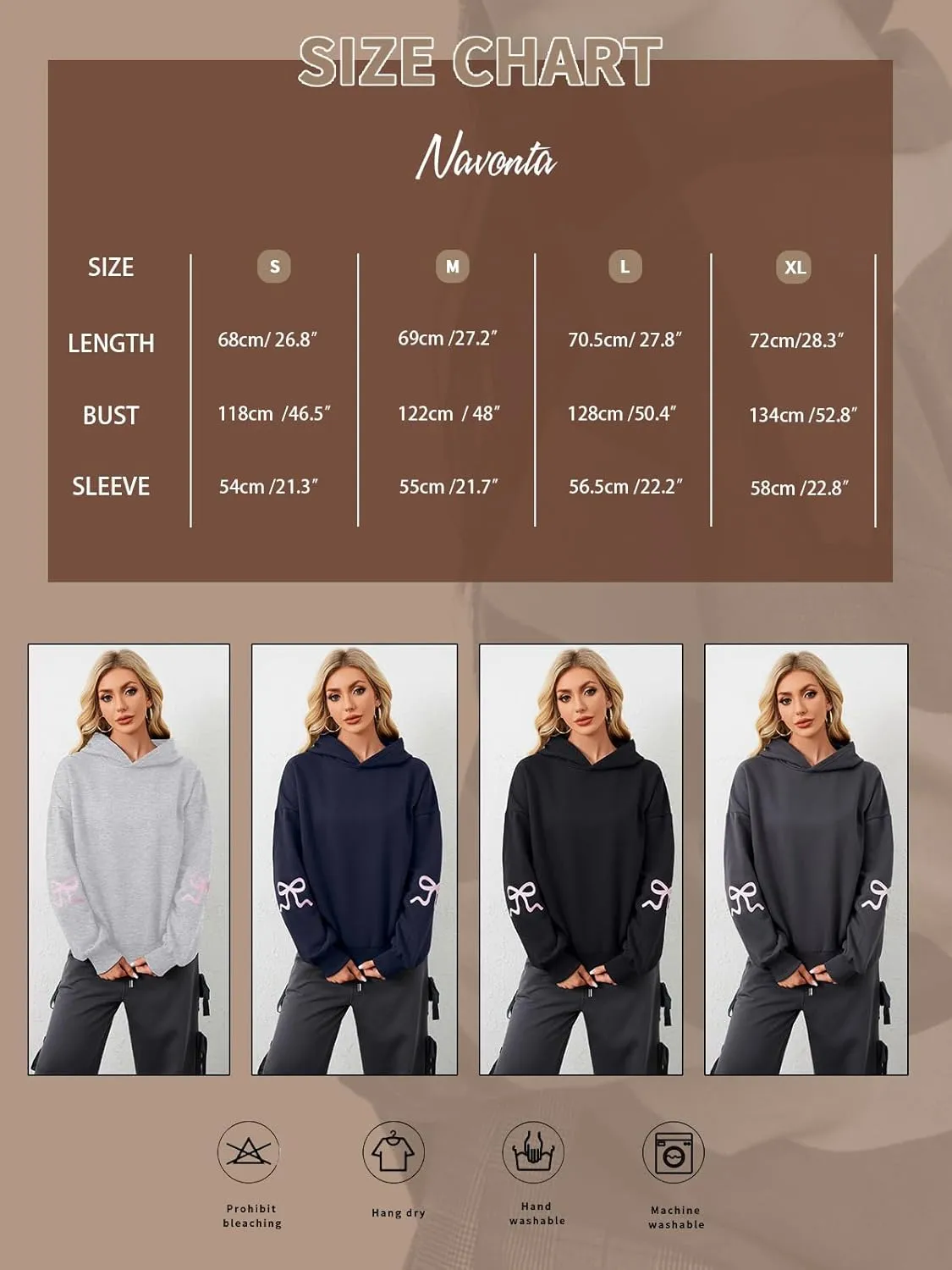 Womens Bow Graphic Hoodie Cute Bow Sweater Oversized Long Sleeve Fleece Sweatshirt Drop Shoulder Pullover Tops
