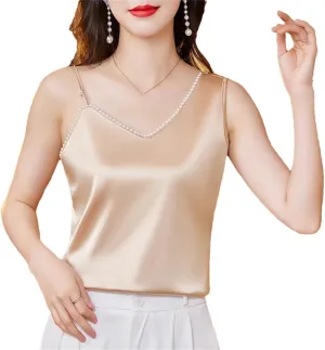 Women's Camisole Vest Spring and Summer Irregular Satin Sleeveless top