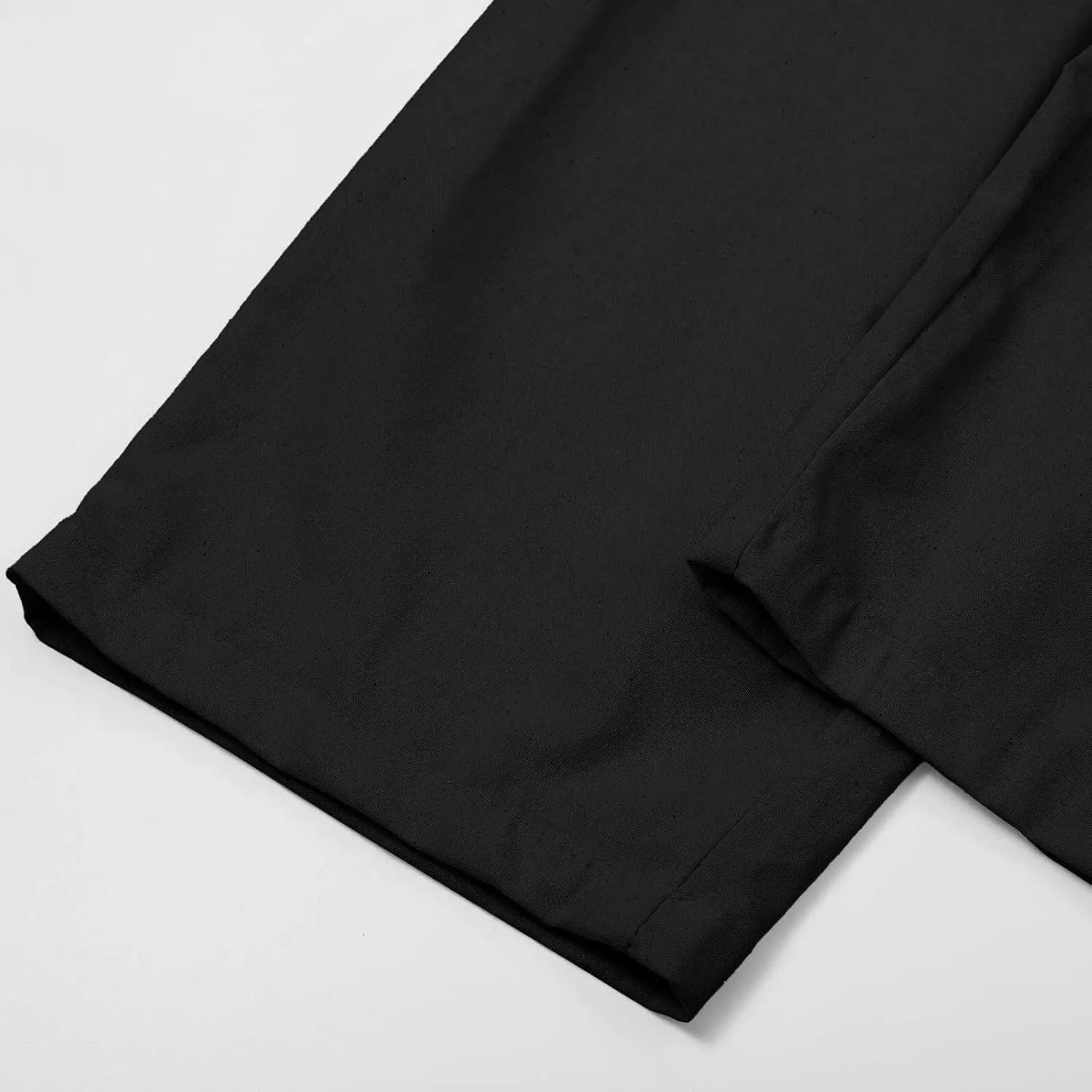 Women's Cotton Linen Micro Flared Pants Solid Summer Drawstring Wide Leg Pants Elastic Palazzo Trousers with Pockets