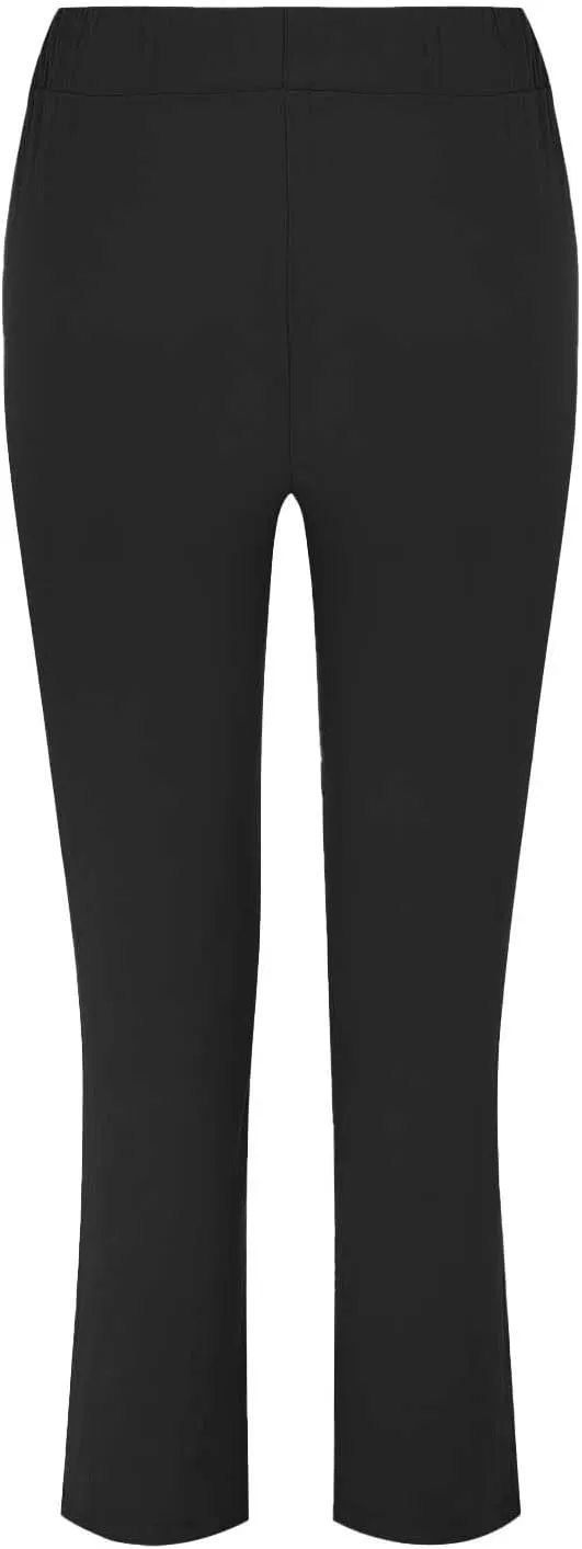 Women's Cotton Linen Micro Flared Pants Solid Summer Drawstring Wide Leg Pants Elastic Palazzo Trousers with Pockets