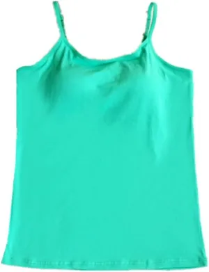 Women's Cotton Shelf Bra Camisole Adjustable Spaghetti Strap Tank Top