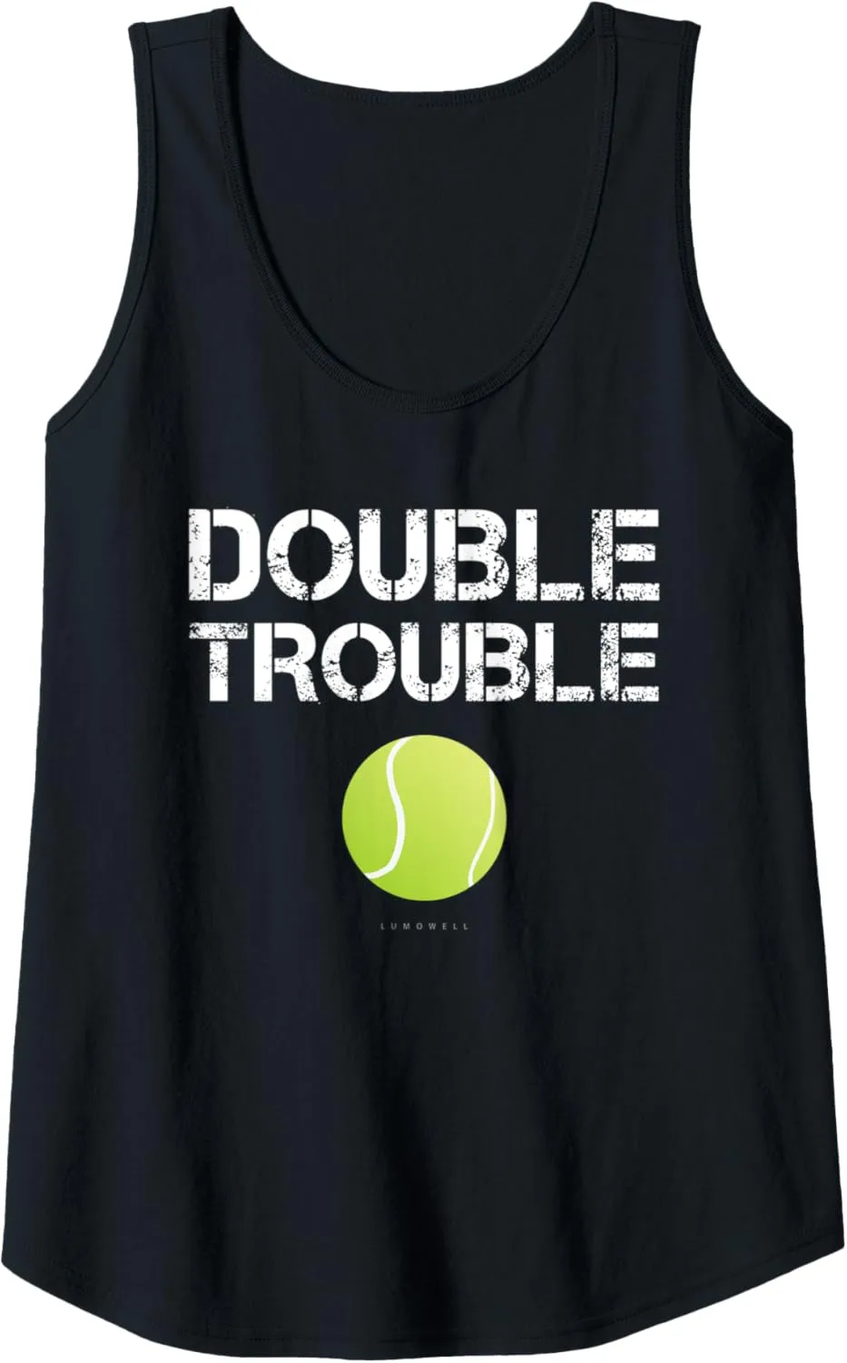 Womens Double Trouble Tanks - Funny Tennis Team Gift Tank Top
