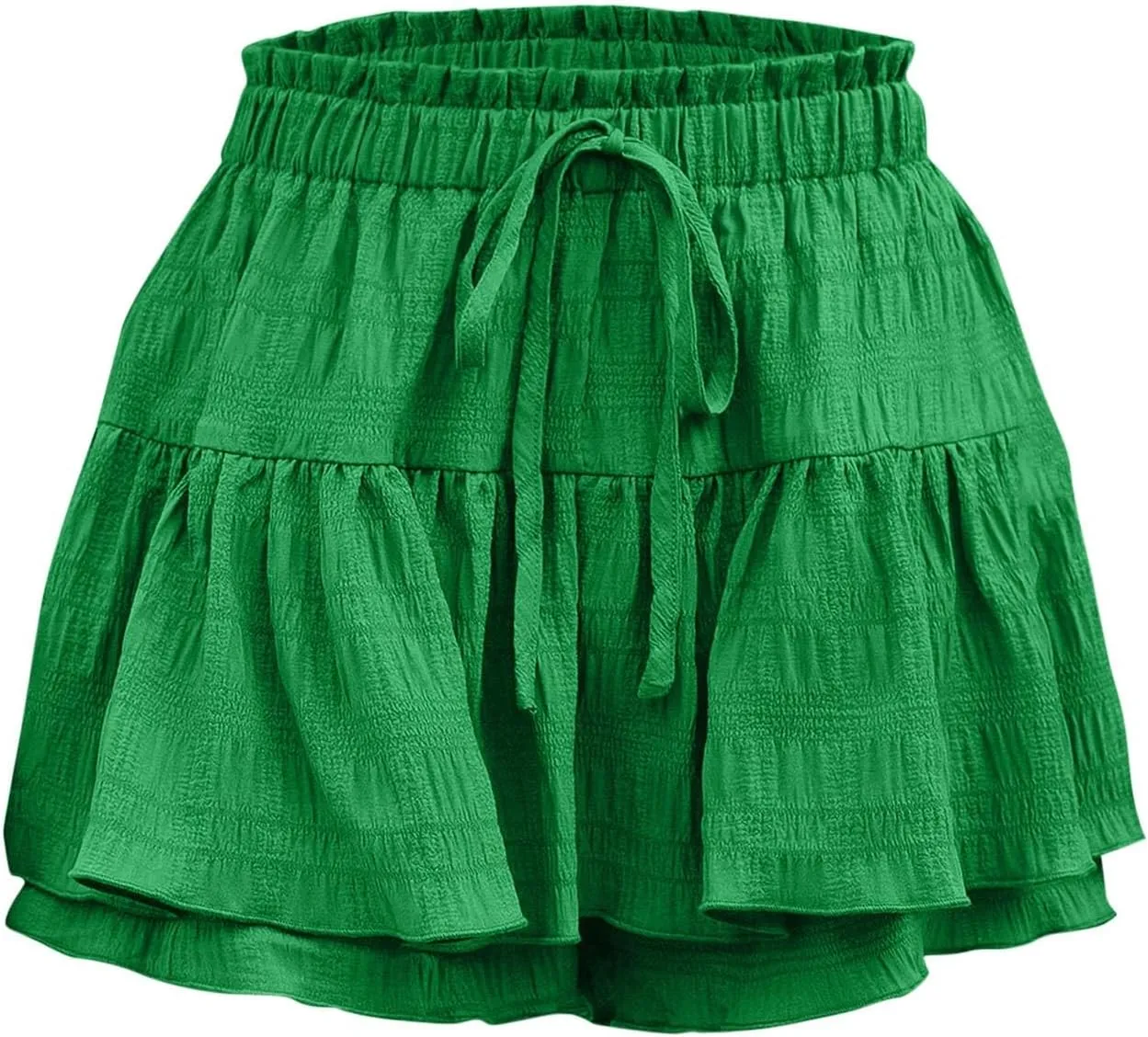 Womens Flowy Casual Shorts Boho Simple Ruffle Tiered Skorts High Waist Wide Leg Loose Beach 2025 Vacation Cute Short