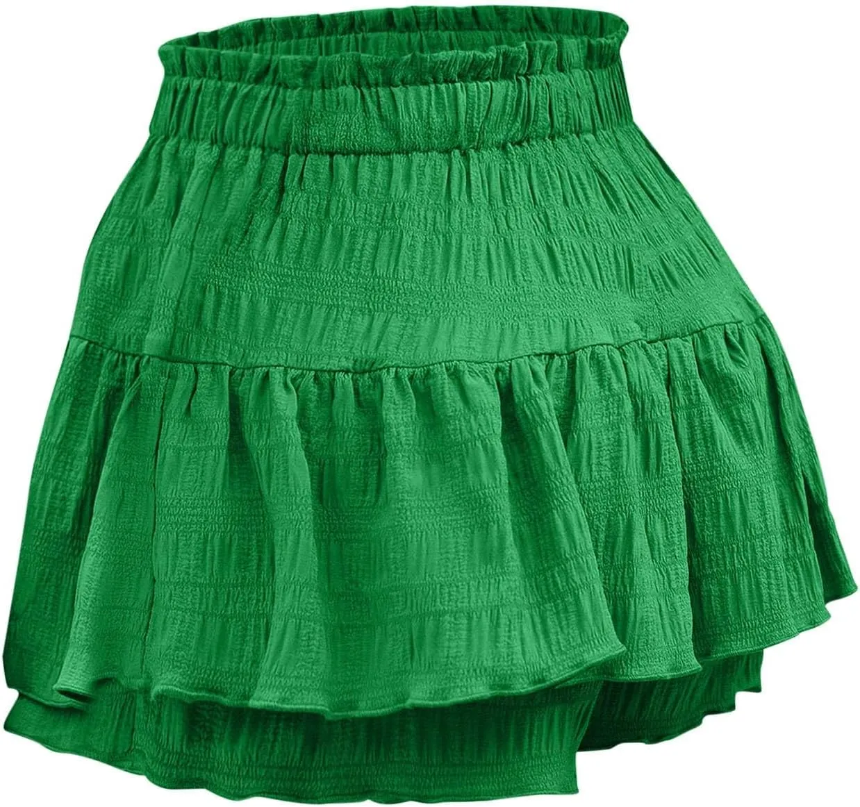 Womens Flowy Casual Shorts Boho Simple Ruffle Tiered Skorts High Waist Wide Leg Loose Beach 2025 Vacation Cute Short