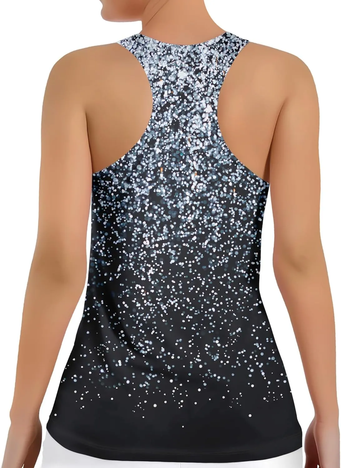 Womens Graphic Tank Tops Racerback Sleeveless Summer Heart Print Top