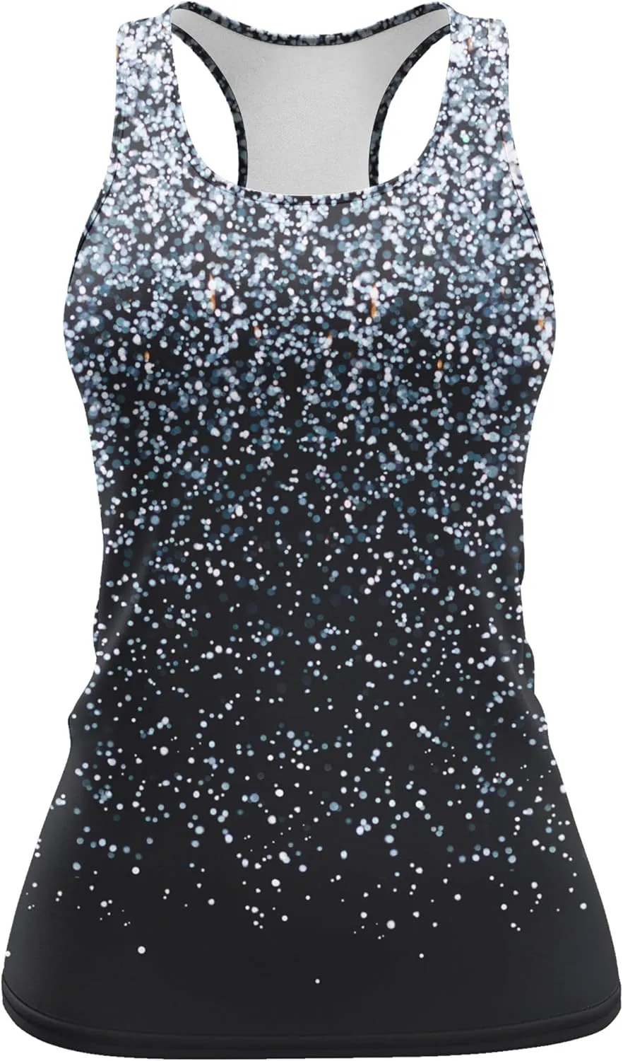 Womens Graphic Tank Tops Racerback Sleeveless Summer Heart Print Top