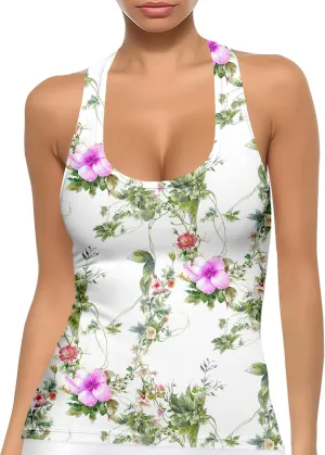 Womens Graphic Tank Tops Racerback Sleeveless Summer Heart Print Top