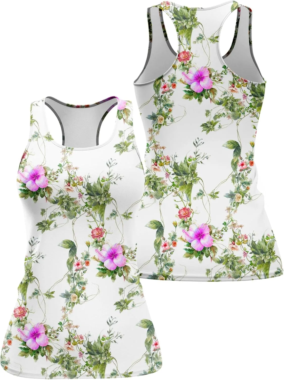 Womens Graphic Tank Tops Racerback Sleeveless Summer Heart Print Top