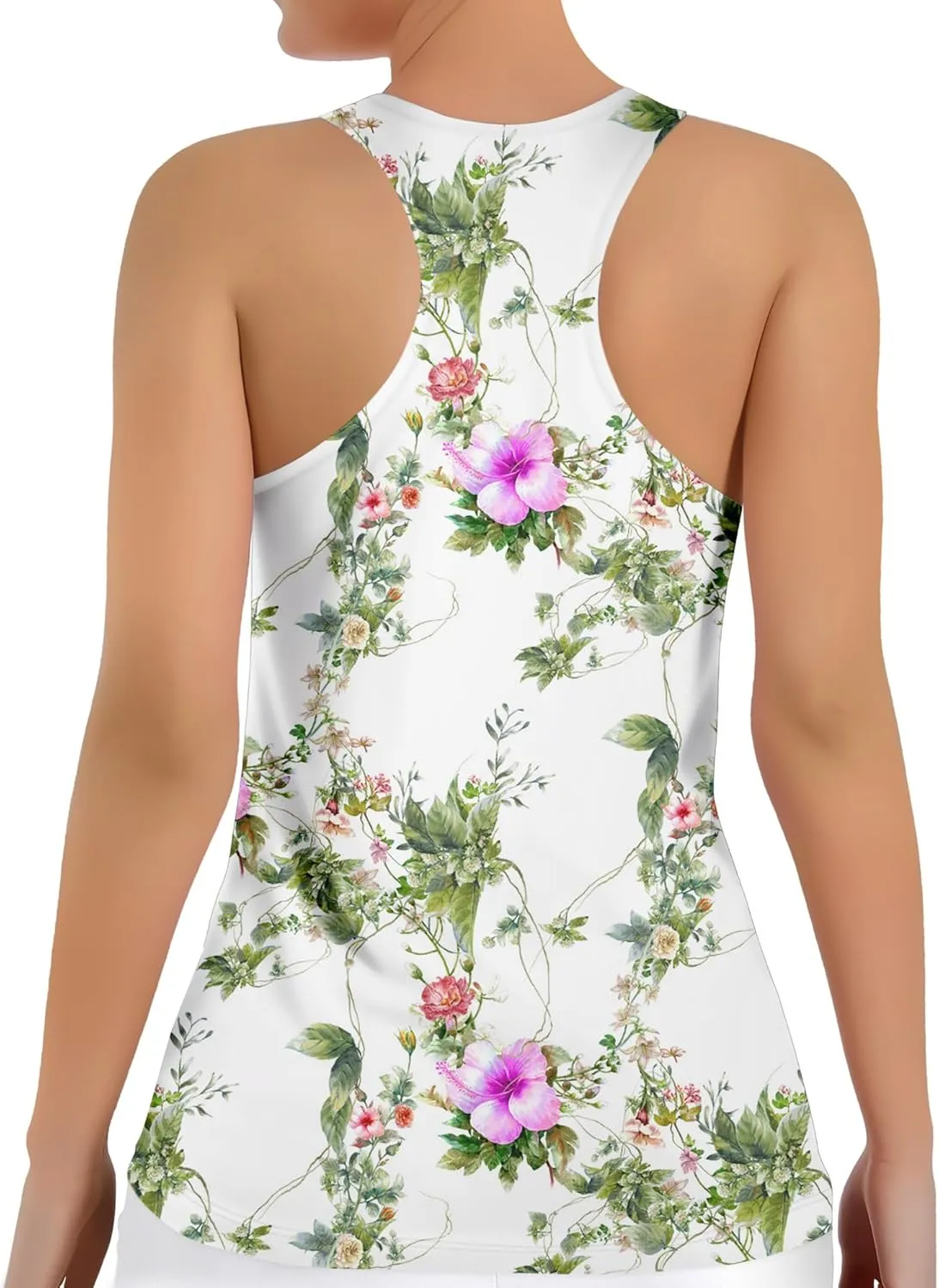Womens Graphic Tank Tops Racerback Sleeveless Summer Heart Print Top