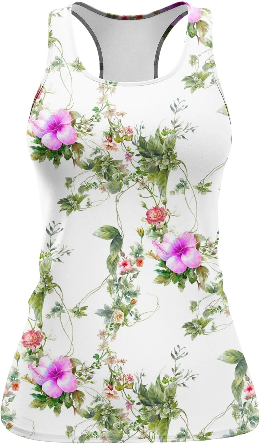 Womens Graphic Tank Tops Racerback Sleeveless Summer Heart Print Top