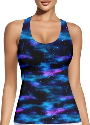 Womens Graphic Tank Tops Racerback Sleeveless Summer Hummingbird Print Top