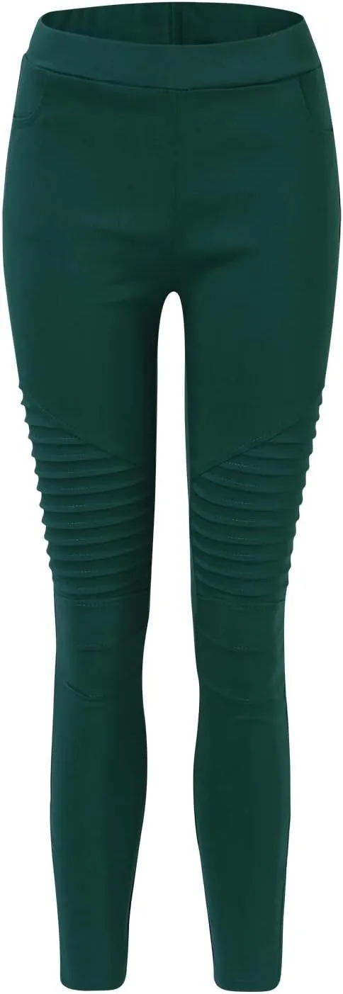 Womens Large Multi Color Fashion Casual Slim Fitting Solid Color Elastic Pants with Pockets Travel Pants for Women