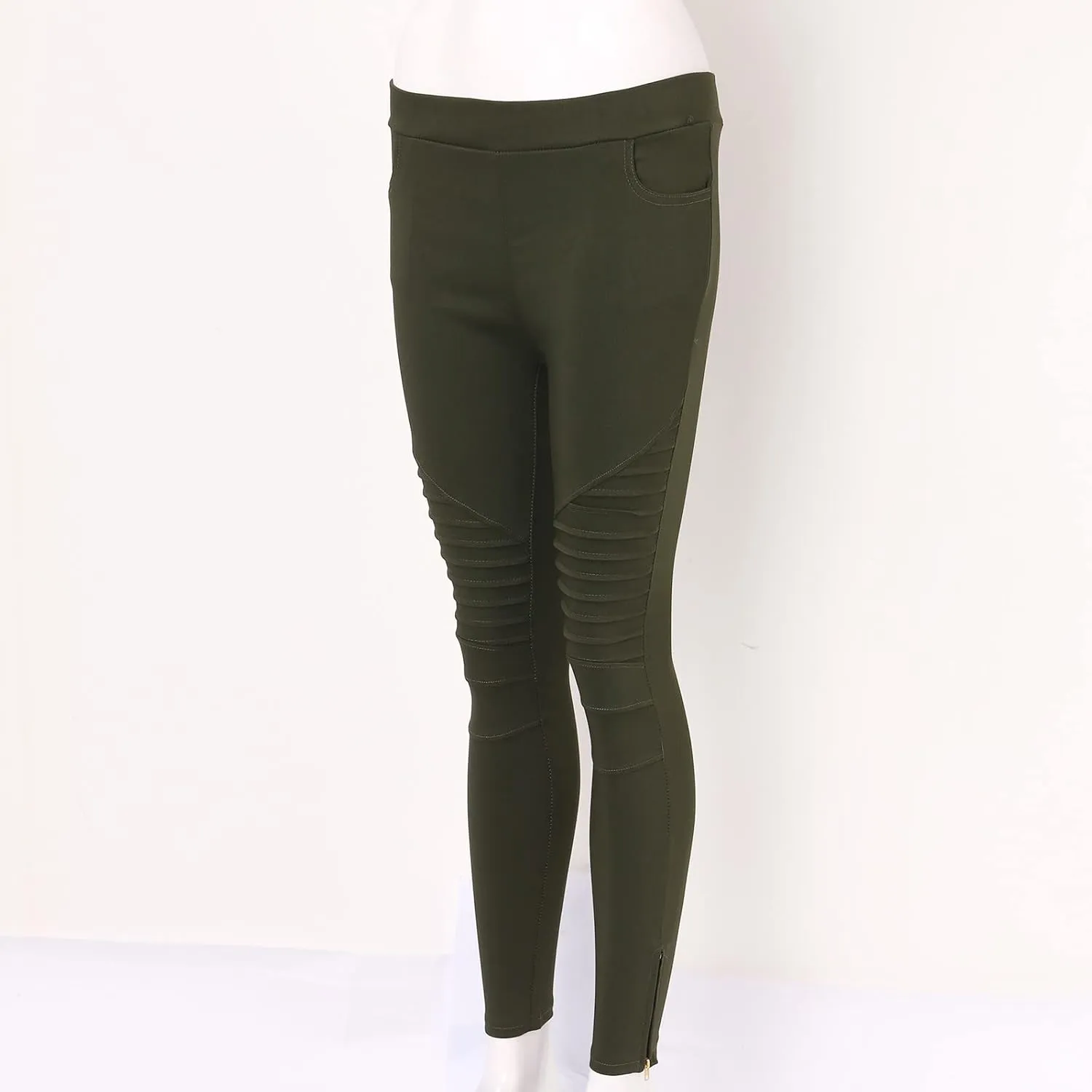 Womens Large Multi Color Fashion Casual Slim Fitting Solid Color Elastic Pants with Pockets Travel Pants for Women