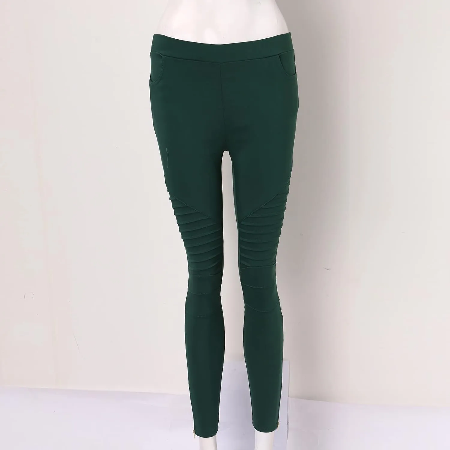 Womens Large Multi Color Fashion Casual Slim Fitting Solid Color Elastic Pants with Pockets Travel Pants for Women