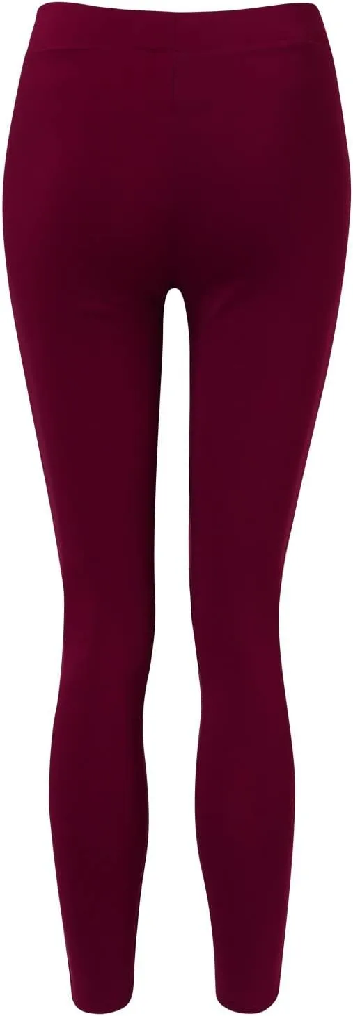 Womens Large Multi Color Fashion Casual Slim Fitting Solid Color Elastic Pants with Pockets Travel Pants for Women