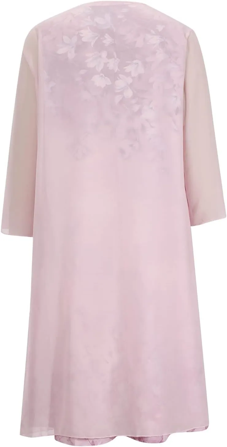 Women's Linen Dress Floral Print Ruffle Irregular Hem Sleeveless Tank Maxi Dress with Long Jacket Loose Two Piece Set