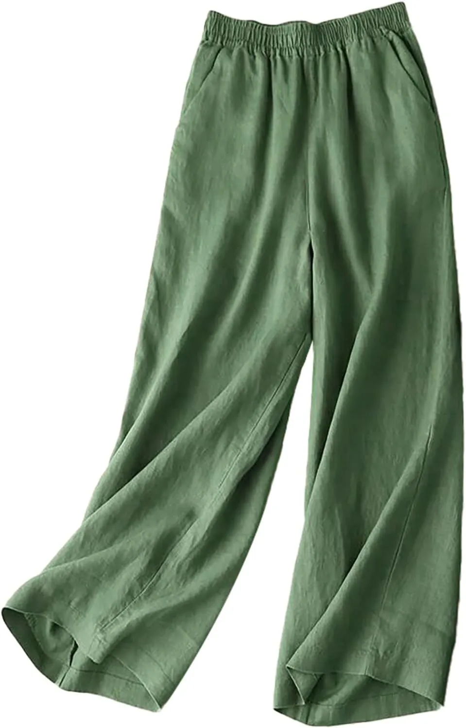 Women's Lounge Pants,Women's Linen Blend Pants High Waist Draped Wide Leg Casual Trousers