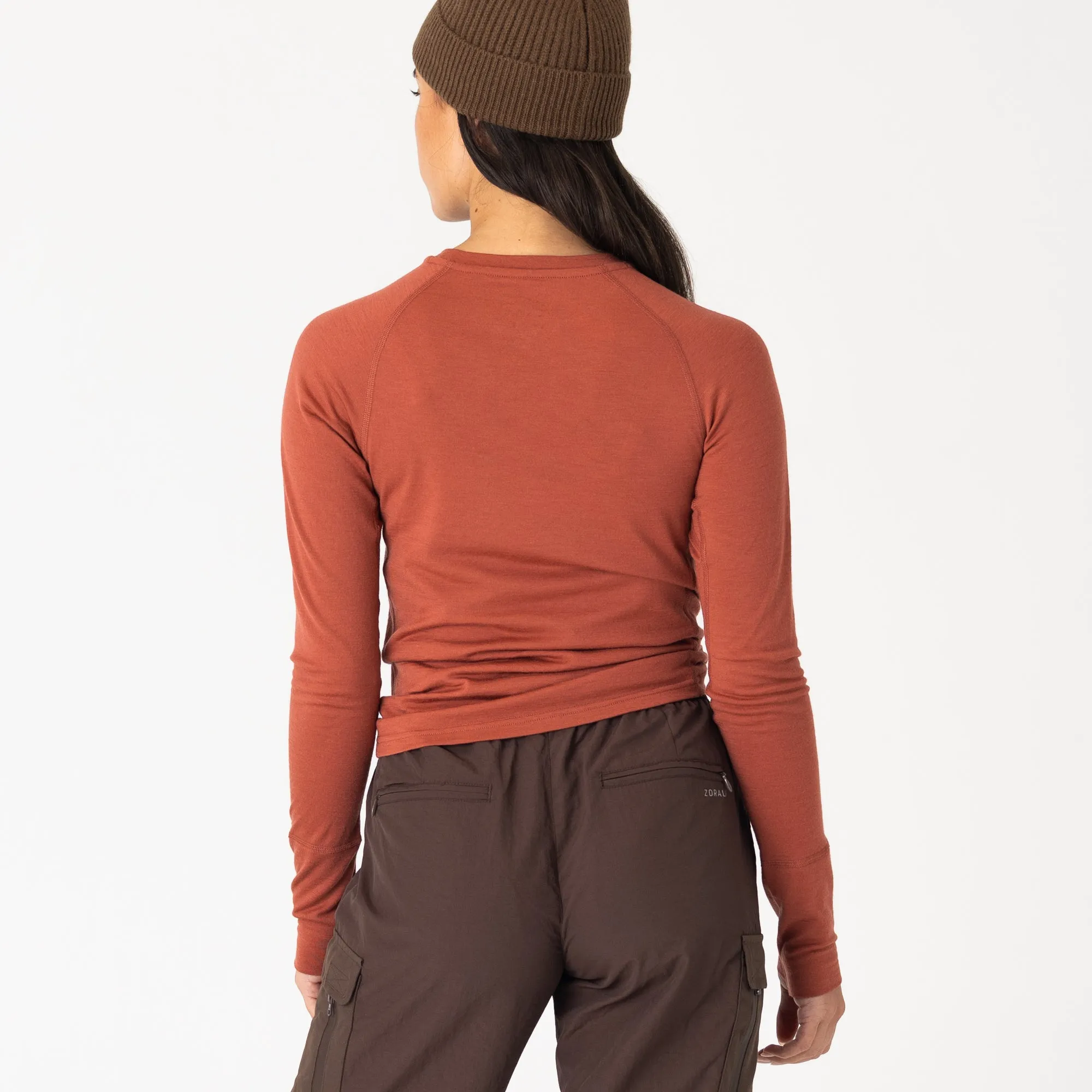 Womens Merino LS Base Layer Light Tannin
