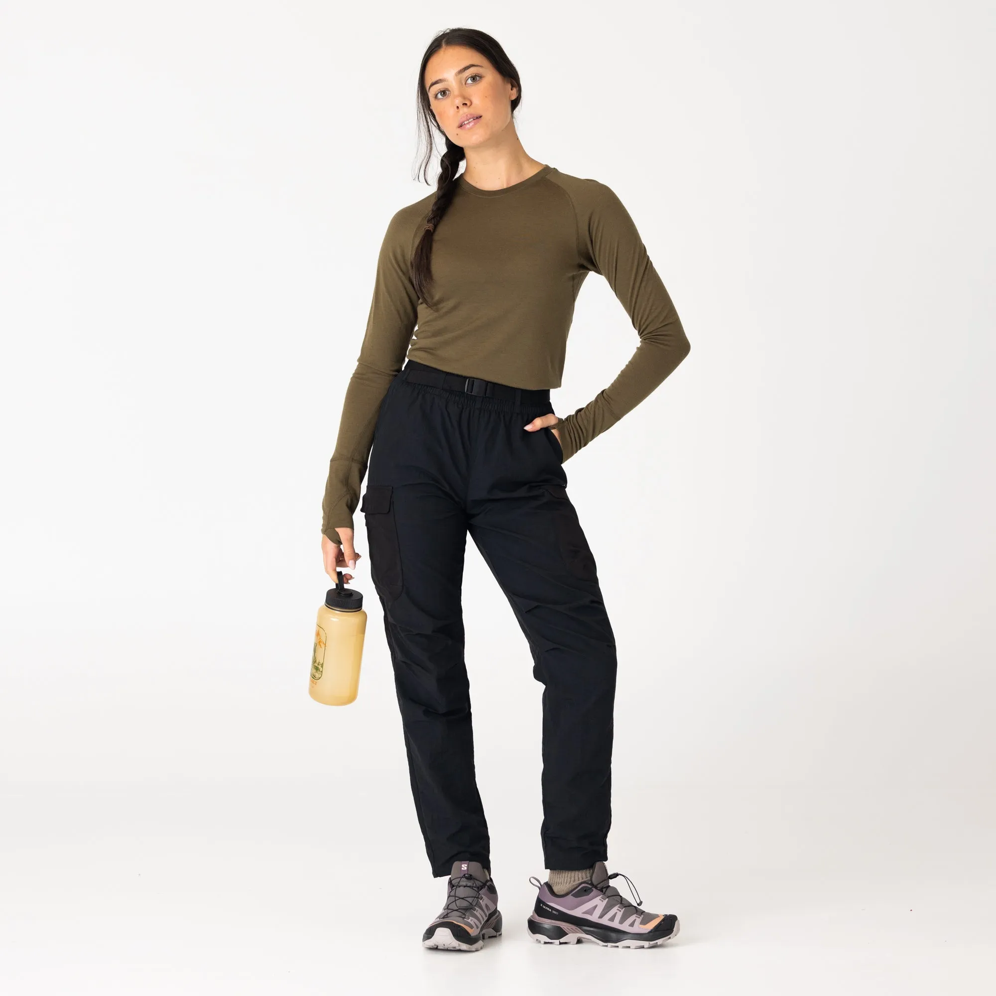 Womens Merino LS Base Layer Olive