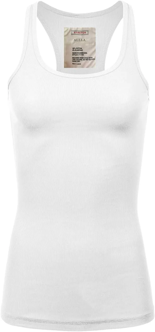 Women's Racerback Tank Top Layering Ribbed Basic Undershirt (S-3X)