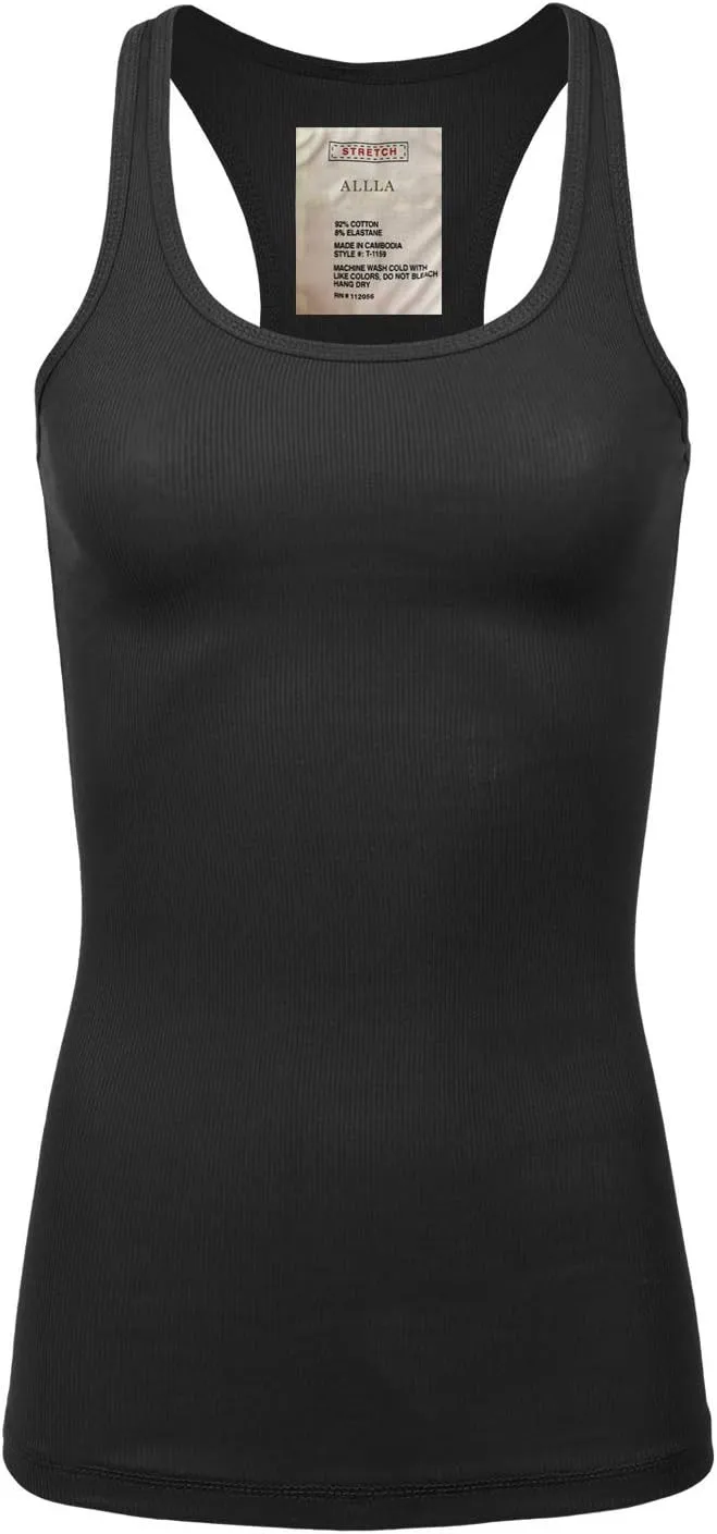 Women's Racerback Tank Top Layering Ribbed Basic Undershirt (S-3X)