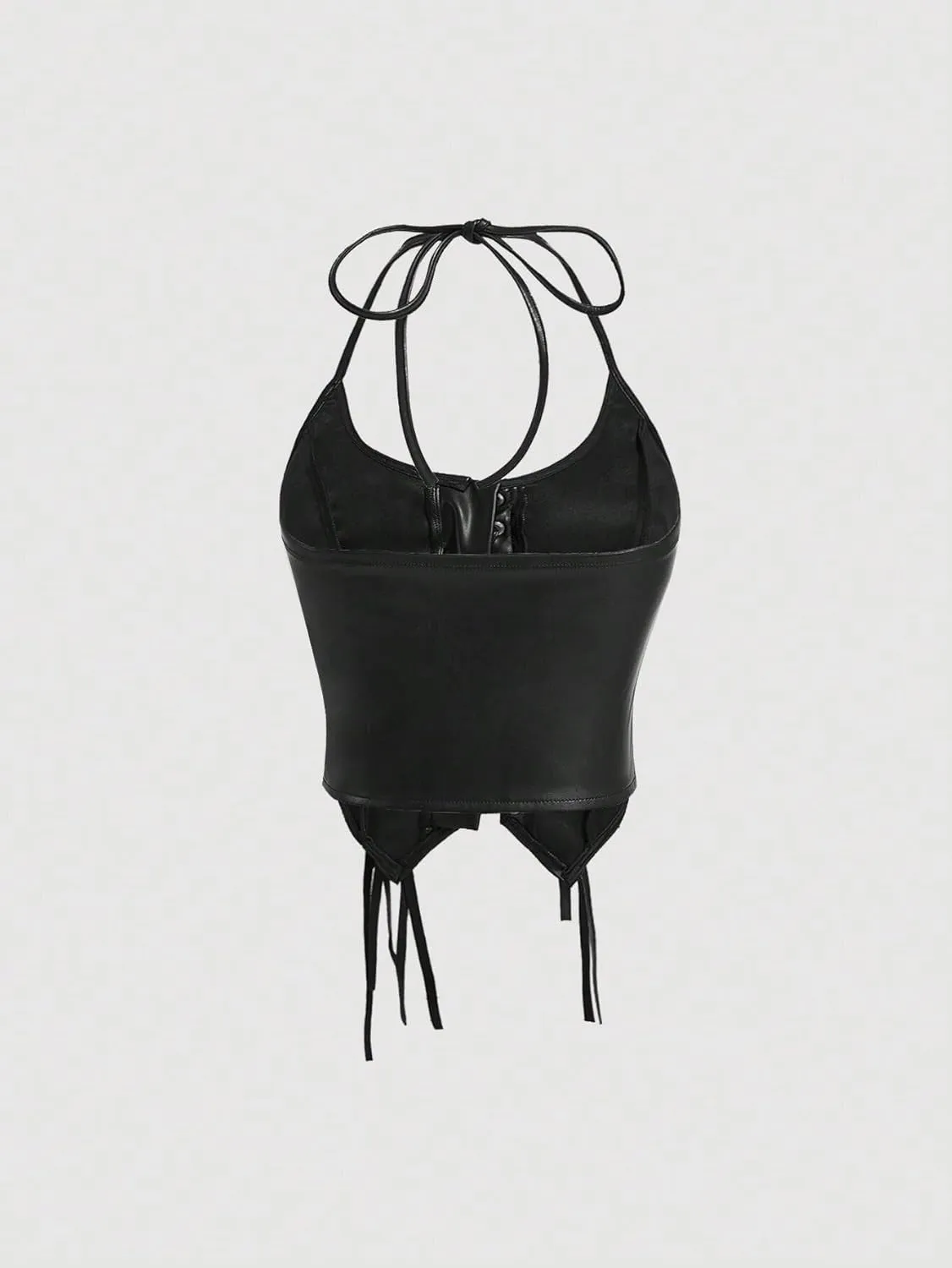 Women's Shirts Fringed Halter Leather Top Fashion Camis Tank Tops