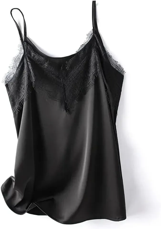 Women's Silk Camisole Lace Sling V-Neck Satin Vest Top