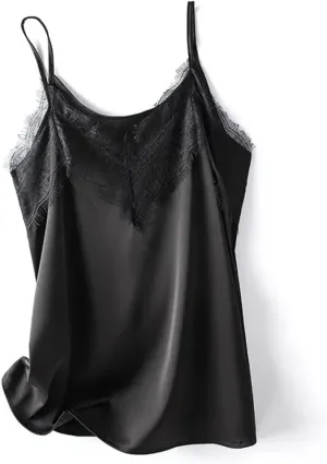 Women's Silk Camisole Lace Sling V-Neck Satin Vest Top