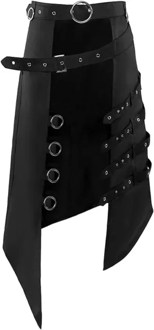 Womens Skirts Medieval Cosplay Punk Maxi Skirt Gothic Sexy Chain Matching Goth Skirts Steampunk Skirt