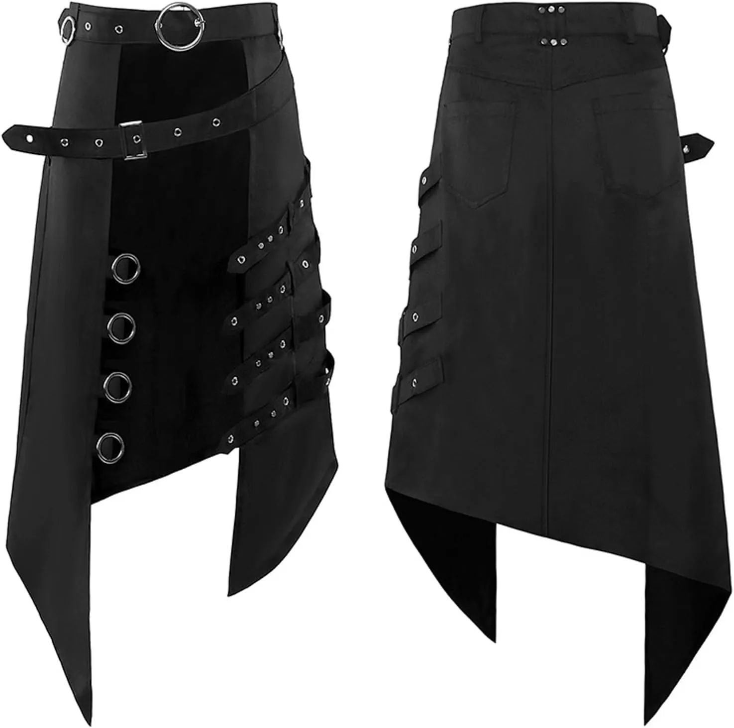 Womens Skirts Medieval Cosplay Punk Maxi Skirt Gothic Sexy Chain Matching Goth Skirts Steampunk Skirt