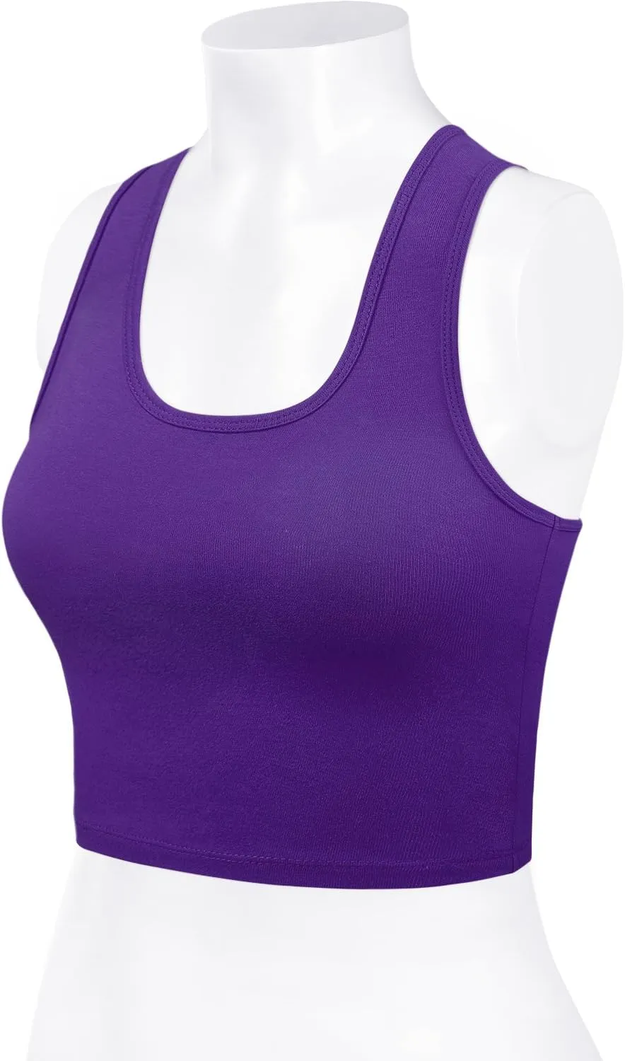 Women's Sleeveless Racerback Crop Tank Top Camisole Backless Scoop Neck Shirts