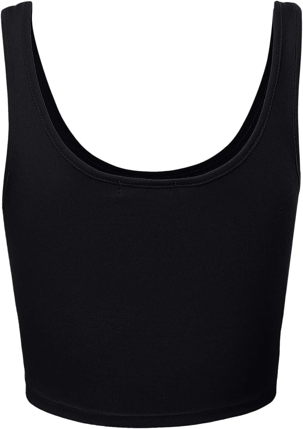 Women's Sleeveless Racerback Crop Tank Top Camisole Backless Scoop Neck Shirts