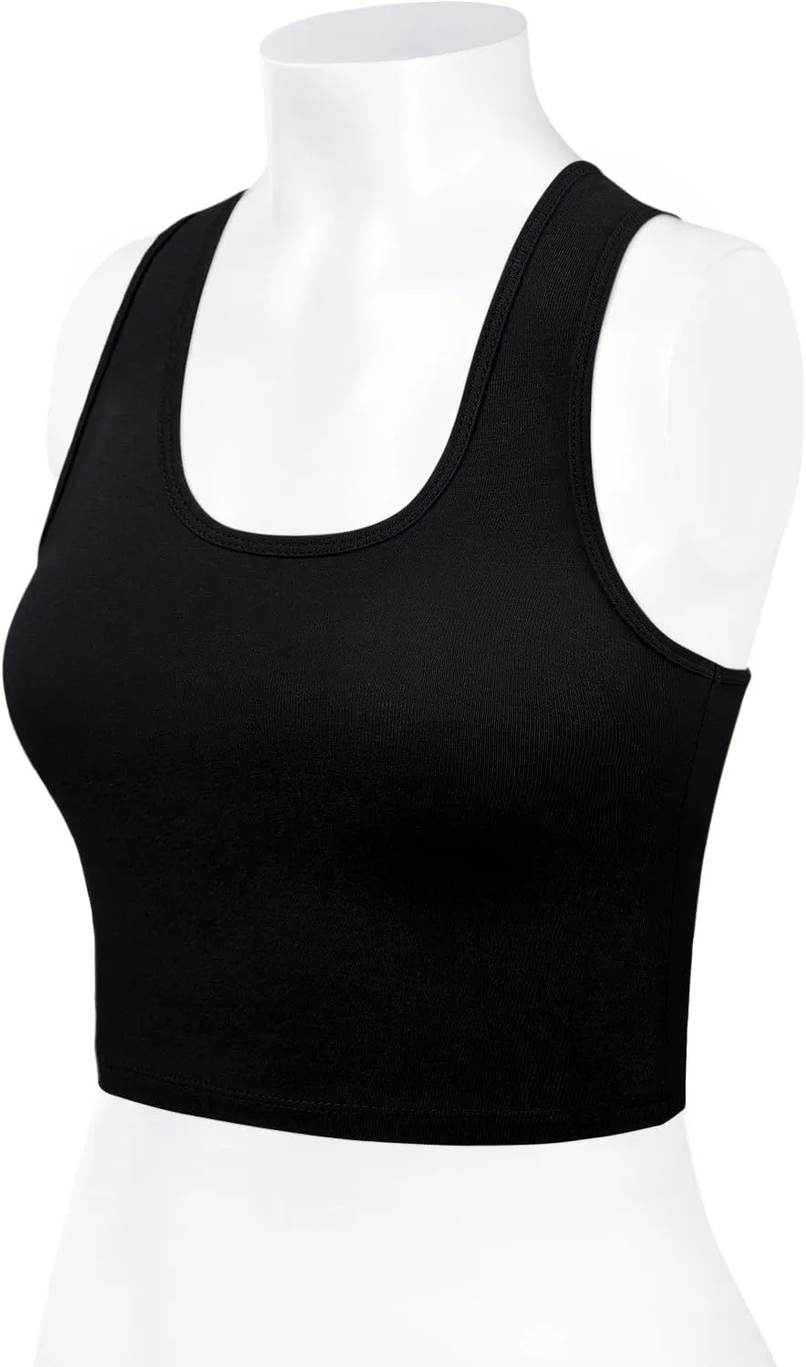 Women's Sleeveless Racerback Crop Tank Top Camisole Backless Scoop Neck Shirts