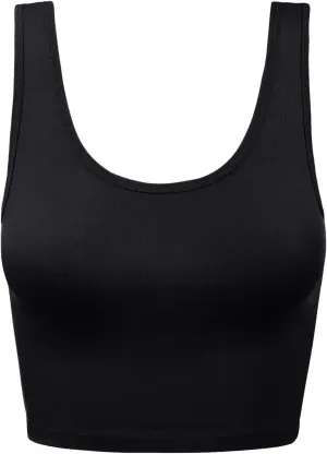 Women's Sleeveless Racerback Crop Tank Top Camisole Backless Scoop Neck Shirts
