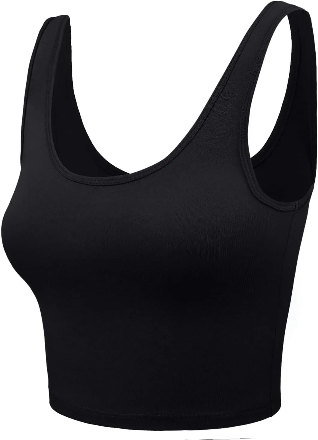 Women's Sleeveless Racerback Crop Tank Top Camisole Backless Scoop Neck Shirts