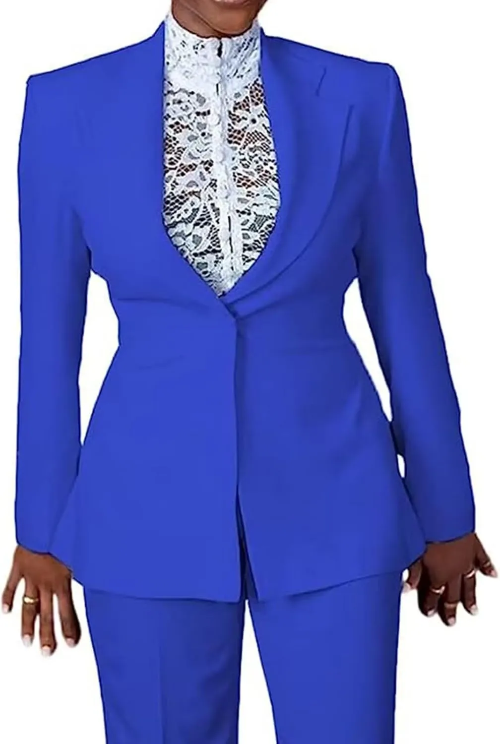 Women's Slim Fit 2-Piece One Button Blazer & Pants Suit for Wedding, Business, Daily Use - Green