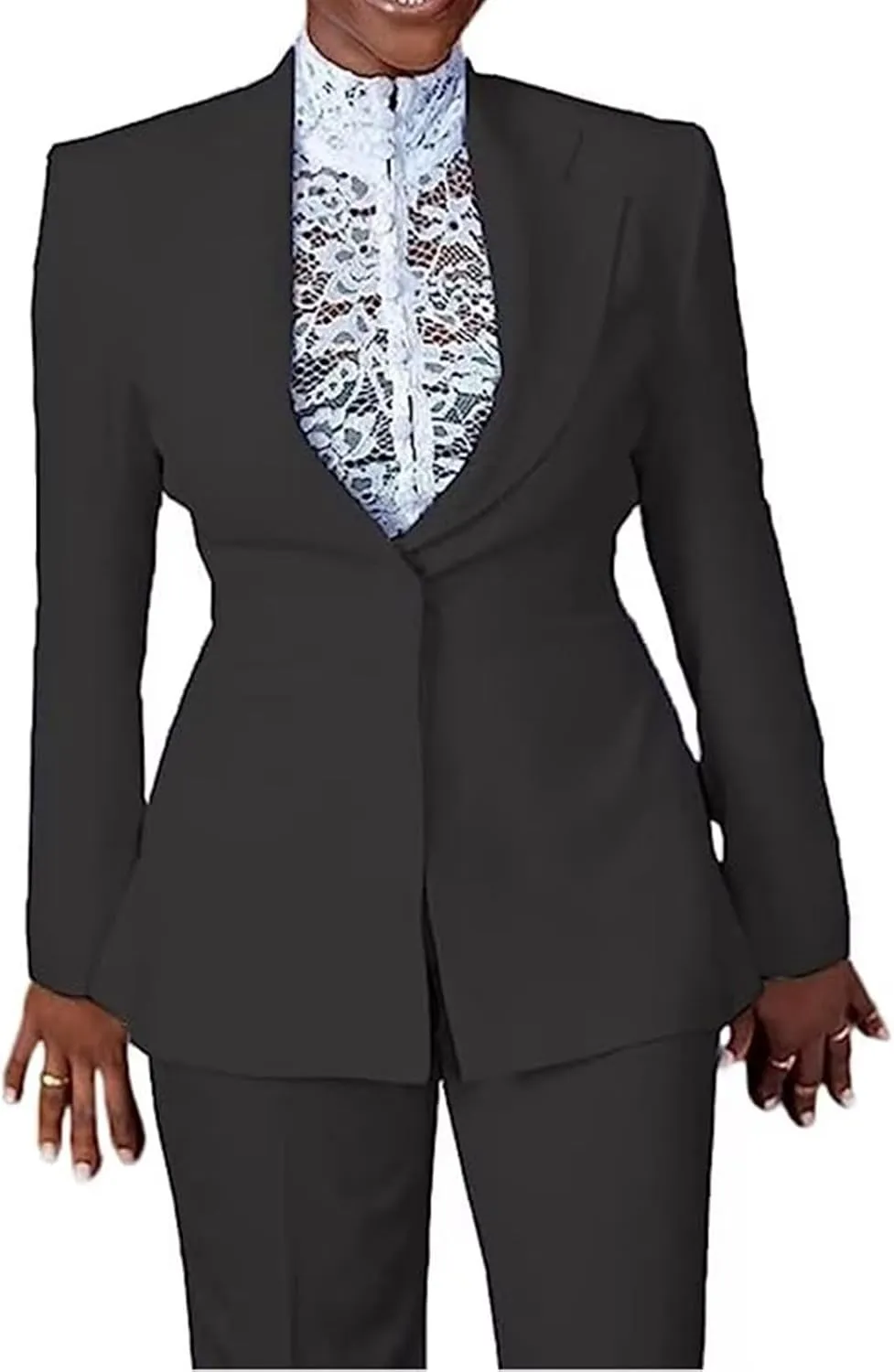 Women's Slim Fit 2-Piece One Button Blazer & Pants Suit for Wedding, Business, Daily Use - Green