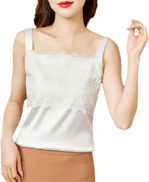 Women's Solid Color Casual Satin Hollow Tassel Stitching Camisole Top