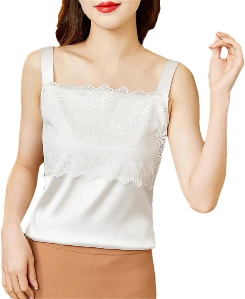 Women's Solid Color Casual Satin Hollow Tassel Stitching Camisole Top