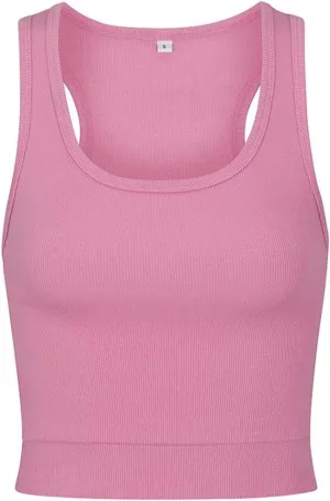Women's Sporty-Racerback Half Tank with Fitted Band Sport Style Top