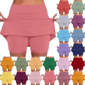 Womens Summer Skorts with Pockets Tummy Control Plus Size Skorts for Women High Waist Athletic Sports Skirt 2024 Shorts