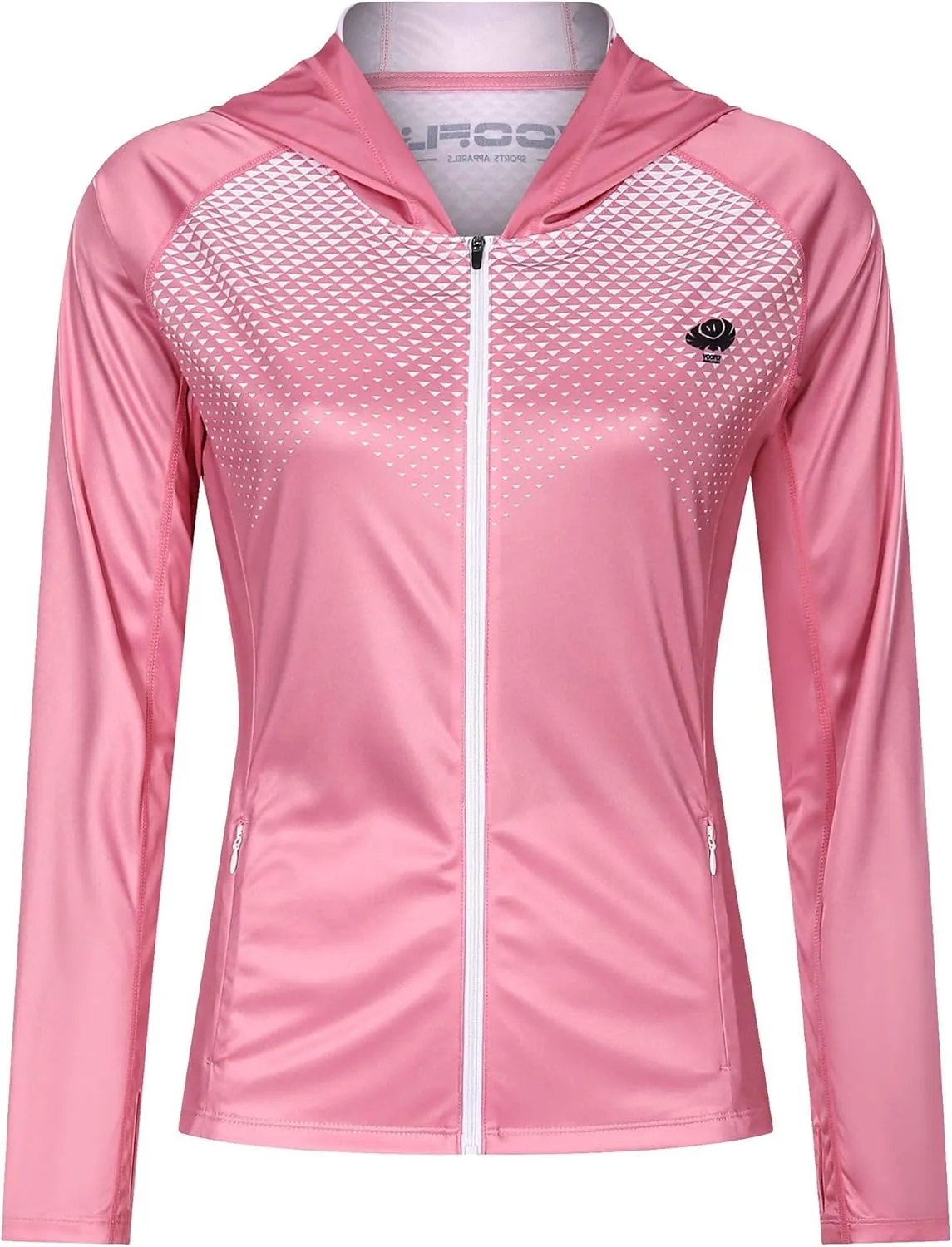 Women's UPF 50  Sun Protection Shirt Printed UV Hoodie Jacket Full Zip with Pockets