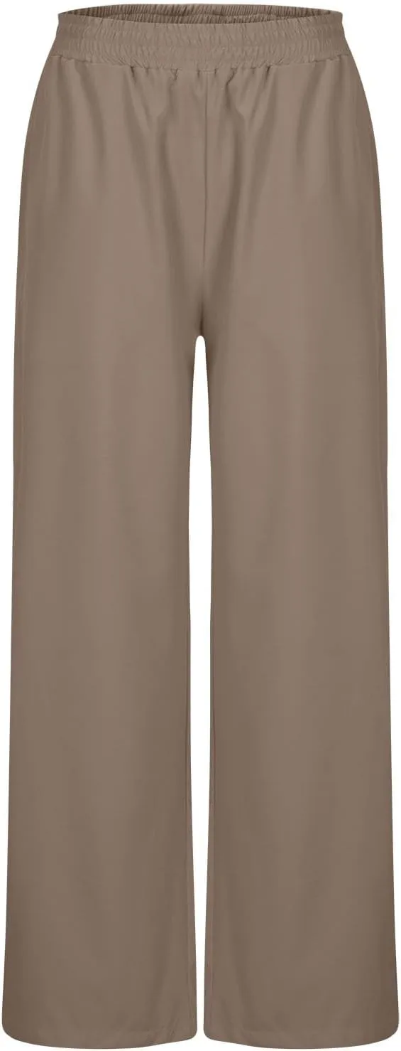 Womens Wide Leg Lightweight Pants Yoga Sport Palazzo Slacks High Waist Casual Travel Work Summer Trousers with Pockets